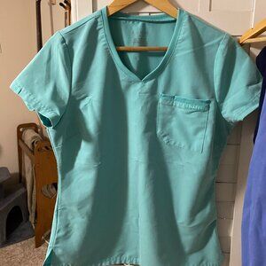 Small Teal Jaanuu Scrub Top